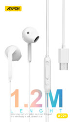 🎧 سماعة ASPOR A221 السلكية بصوت HiFi ومنفذ Type-C