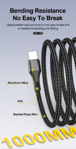 ⁦⚡ كابل بيانات ASPOR AC-18 USB-A إلى USB-C – شحن فائق السرعة وأداء احترافي 🔌⁩ - الصورة ⁦4⁩