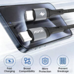 ⁦كابل بيانات ASPOR AC-55 USB-C إلى USB-C بقوة 60 واط وطول 1 متر⁩ - الصورة ⁦6⁩