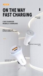 ⁦🚗⚡ شاحن سيارة ASPOR A907 بقوة 38 واط – شحن سريع ومزدوج المنافذ 🔋⁩ - الصورة ⁦2⁩