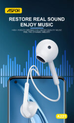⁦🎧 سماعة ASPOR A221 السلكية بصوت HiFi ومنفذ Type-C⁩ - الصورة ⁦3⁩