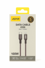 ⚡ كابل بيانات ASPOR AC-21 USB-C إلى USB-C – شحن فائق السرعة بقدرة 100 واط وجودة عالية الأداء 🔋